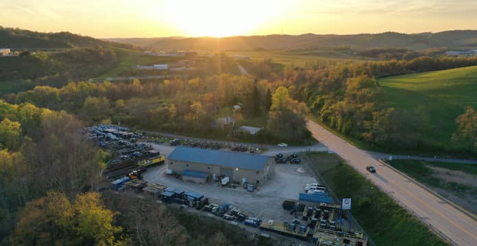 Drone shot at sunrise