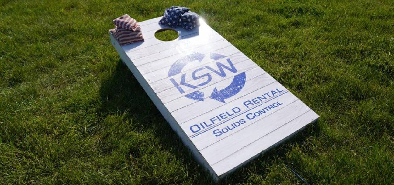 KSW-branded corn hole game